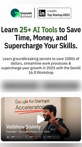 Get GenAI workshop for Just ₹199! 🚀 What’s in it for you? ✅ Learn the 4-Step Magic Prompt Formula ✅ Explore ChatGPT’s latest visual features ✅ Unlock 25 AI tools to boost your skills And a lot more! Join 1M learners who’ve already taken the leap! ⏳ Sale Ends Soon! Don’t wait—claim your spot now. 👉 Sign Up Today! | Growth School