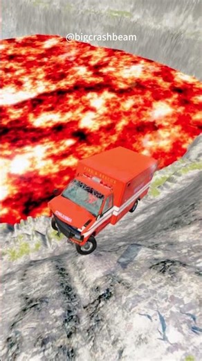 Fire Truck and Cars vs Giant Lava Pit – BeamNG.drive #2 #beamng #shorts #truck #automobile