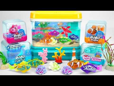Satisfying Unboxing Light Robo Fishing Aquarium Playset ASMR