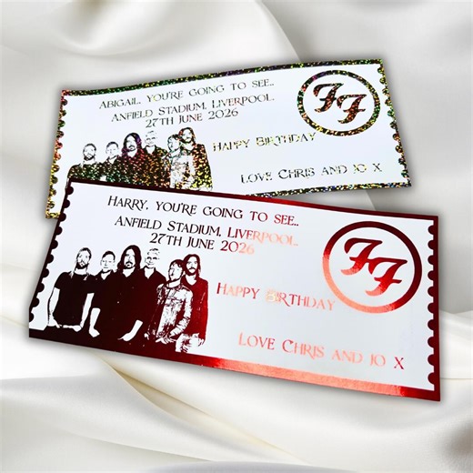 Concert Ticket Keepsake, Surprise Reveal Card, Rock Concert Ticket, Alternative Music Fan Gifts, Custom Voucher Tickets, Metal Music Gifts - Etsy