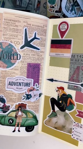 I want to travel again 🥺✨🎒🌍✈️🧧 #fyp #travel #scrapbooking #journal #vintage #fy #asmr #stickers #journaling #bulletjournal #scrapbook #aesthetic