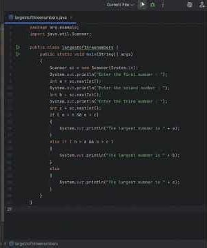 To find the largest of three numbers #coding #codeblocks #owncode #correctcoding #programming #java