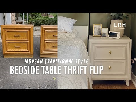A Modern Traditional Style Bedside Table Makeover! | Budget-Friendly Furniture Flip