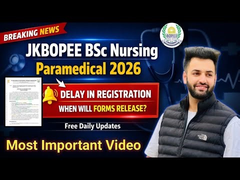 Jkbopee Bsc Nursing Application Forms 2026 | Registration Dates | Complete Details Jkbopee 2026