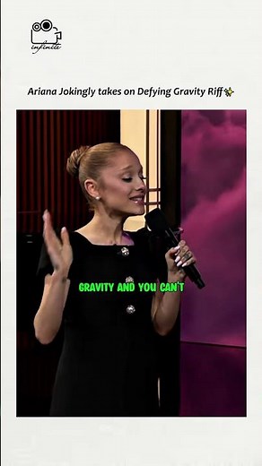 Ariana jokingly attempting Cynthia Erivo's "Battle Cry" from Defying Gravity