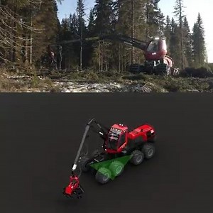 A stable harvester allows you to work in a more relaxed and confident way — you can simply trust your machine. But what’s the technology behind Komatsu’s unique stability? In short, the concept is built around a leveling cab and crane, combined with a rear swing axle and stabilization cylinders. 🔼 In practice, this means that when the machine is moving forward with the crane and head positioned in front, the rear swing axle stabilization is inactive. The stabilization cylinders are not pressuri