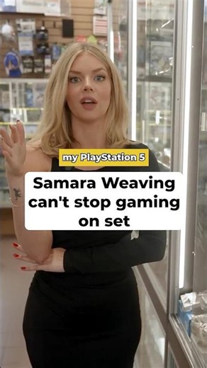 Samara Weaving brings her PS5 to set