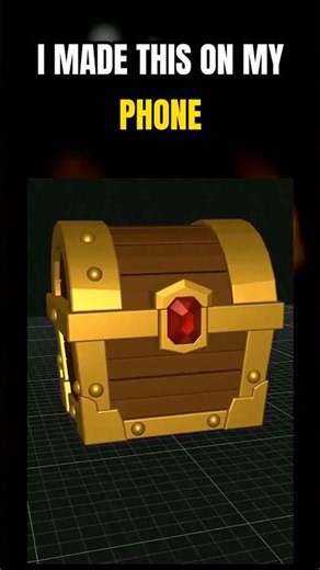 I modeled a 3D treasure chest on mobile — easy 3D modeling app for #shorts #3dmodeling #3d #3dart
