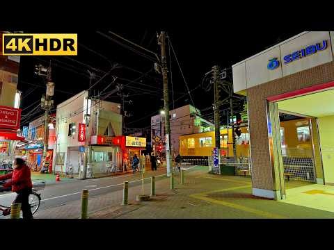 [4K/HDR] Early Spring Evening Walk in Nakano City with Shifting Sky Colors | Tokyo, Japan