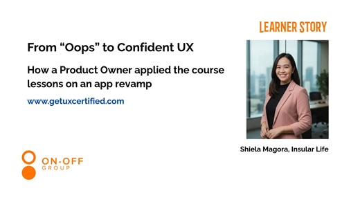 Is a UX certification actually worth it? 🤔 It's the biggest question we get. So don't listen to us. Listen to Shiela. She's a pro at Insular Life who just finished the Get UX Certified program. We asked for her honest feedback, and this is what she said. (Spoiler: The value is in the application.) Thank you for sharing your journey, Shiela! ✨ Want to be part of the next success story? 👉 Become A Certified UX Associate and join: getuxcertified.com 👉 Start your learning journey today: https://t