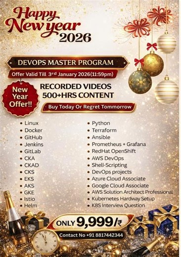 DevOps Master Program @ Just ₹9,999 😱 |New Year Offer 2026 #devops #newyear #technicalcloudknowledge