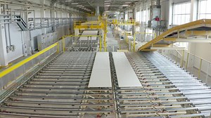 Manufacturing Plasterboard Sheets or Gypsum Board by Conveyor on Factory. Production of Construction Materials or Stock Video - Video of factory, drywall: 200698531