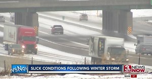 Dash cam captures terrifying winter crash, icy conditions linger after storm