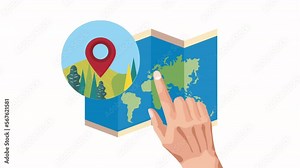 world planet paper map animation