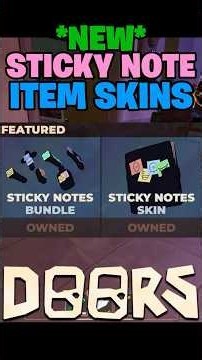 *NEW* Roblox DOORS Sticky Notes Item Skin Bundle is HERE!
