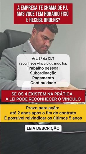 Contratado como PJ Mas na Prática é Empregado: Veja o Que Diz a CLT