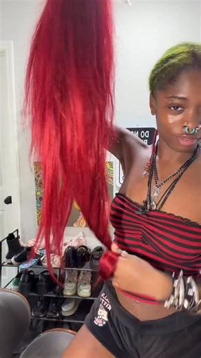Iman🧚🏿 on Instagram: "i’m so excited for y’all to see the finished product * * #alternative #wig #wigslayer #wigstyling #redhair"