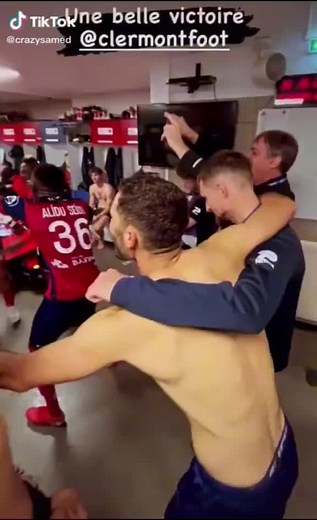 Celebrating Team Victory in the Locker Room