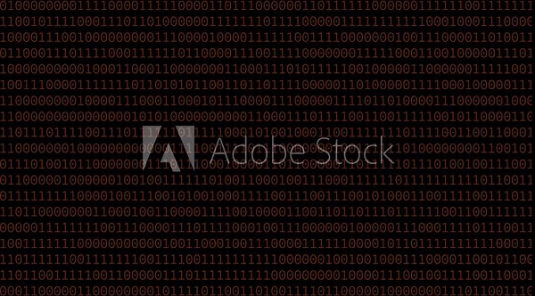 Binary code digital abstract background featuring streams of white ones and zeros on a black screen, representing data, programming, encryption, coding, machine language, algorithms.