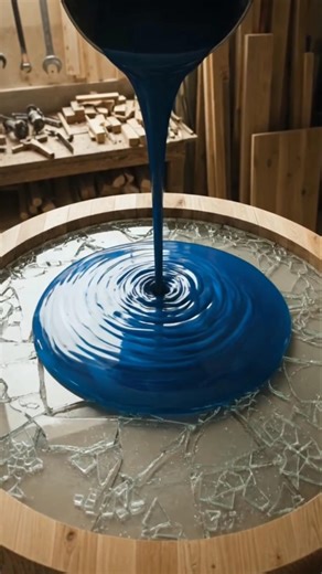 “From Wood to Galaxy Table 🌌 Epoxy Magic!”