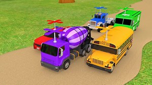 Learn Colors with Street Vehicle and Assemble Flying Toy Cars in Magic Slide Pretend Play for Kids | Learn Colors With Cars And Animals