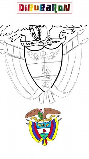 Dibujando el escudo de Colombia paso a paso | Dibujos fáciles