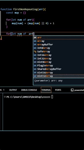Find the first non-repeating number #coding #codingbat #javascript #datastructuresandalgorithms