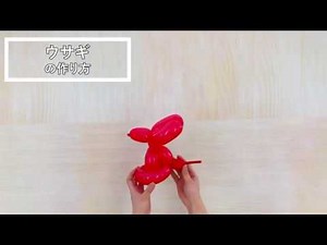 【簡単バルーンアート】ウサギの作り方 所要時間：約3分