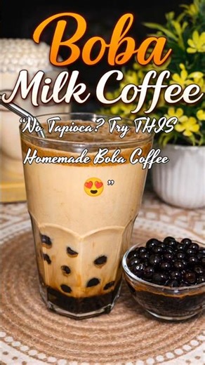 Homemade Boba Milk Coffee 🧋 | No Tapioca Pearls! Easy 5 Min Recipe🔥 #shorts