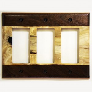 Black Walnut and Silver Yew Triple Rocker Light Switch Plate - Etsy
