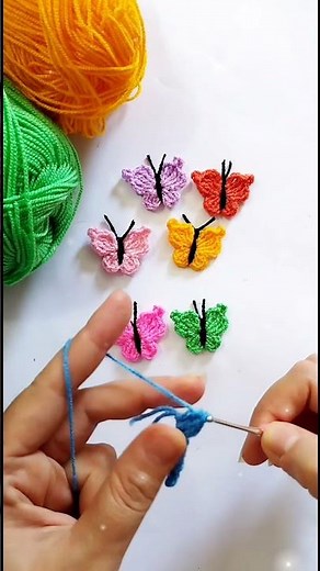 Super easy and pretty butterfly crochet 💯👌