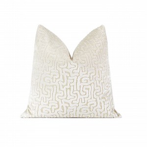 Ivory Maze Cut Velvet Pillow Cover| Designer Throw Pillow Cover, 20x20, 22x22, 24x24, 26x26, Lumbar - Etsy