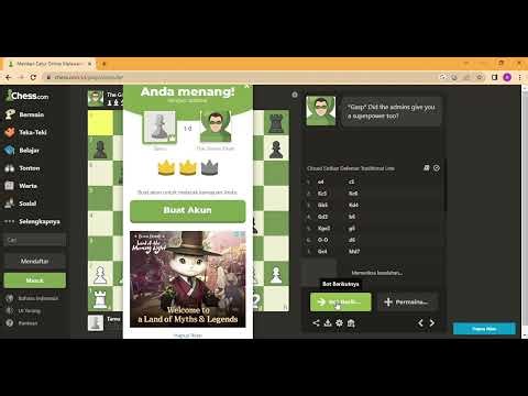 Mencoba bermain, melawan komputer di chesscom