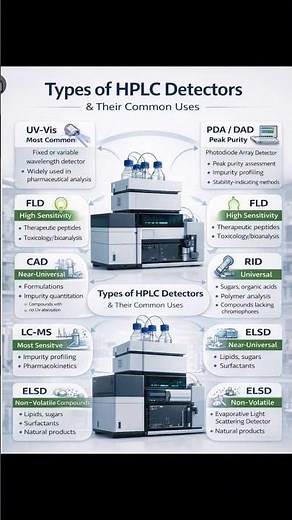 Types of HPLC Detectors Explained | UV, PDA, RI, Fluorescence