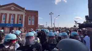 2.1K views · 50 reactions | #chicago #BreakingNews Chicago Police moved in to disperse the DNC protesters who had tore down the first fence Police are trying to restore the fence Multiple arrests reported #BREAKING | Christina Aguayo News | Facebook