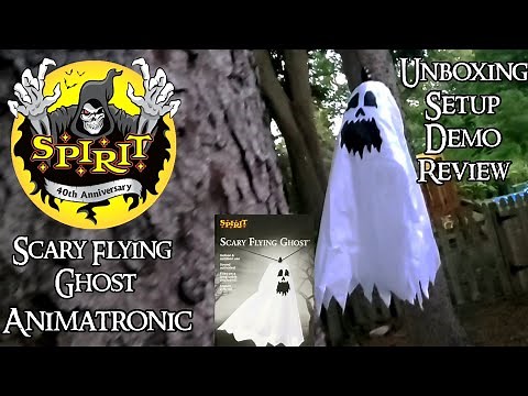 Spirit Halloween 2009 - SCARY FLYING GHOST Animatronic - Unboxing, Setup, Demo, & Review!