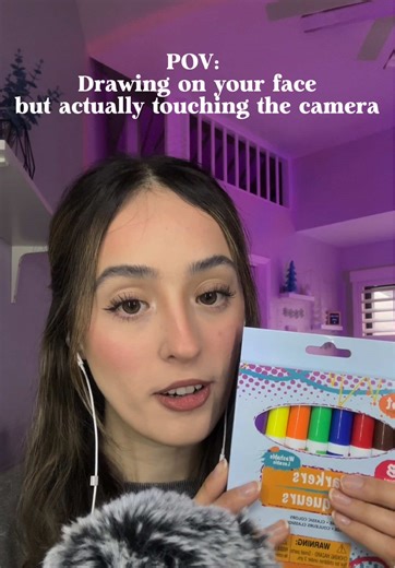 POV: Drawing on your face but actually touching the camera ✍🏻 #asmr #asmrsounds #asmrvideo #personalattention #relax