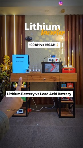 Battery GuruJi | Abhishek Saini on Instagram: "Lithium Battery vs Lead Acid Battery Backup Test | Lead Acid Battery vs Lithium Battery Aaj ke is detailed video mein humne Lithium Battery aur Lead Acid Battery ka real life BACKUP TEST kiya hai 🔋⚡ Bahut saare log confused hote hain ki Lithium battery zyada backup deti hai ya Lead Acid battery? Is video mein humne dono batteries ko same load, same condition mein test karke clear comparison dikhaya hai 💪 🔍 Video mein kya-kya cover kiya gaya hai: 