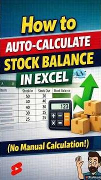 How to Auto-Calculate Stock Balance in Excel (No Manual Calculation!) 📦#OfficeANcode