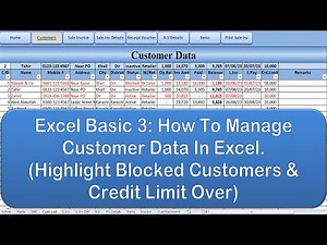 Excel Basics 3. How To Create Customer Database In Excel | Customer Data | CRM