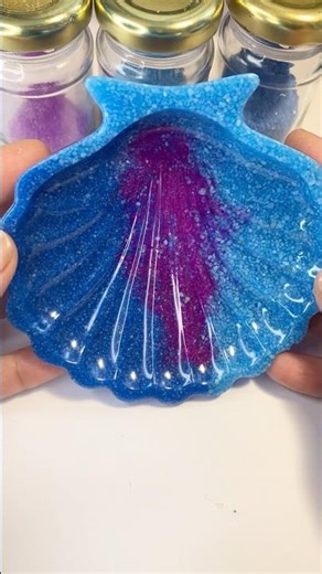 Coloured sands sea shell with results 🥰 #epoxy #foryou #sand #shell #resin