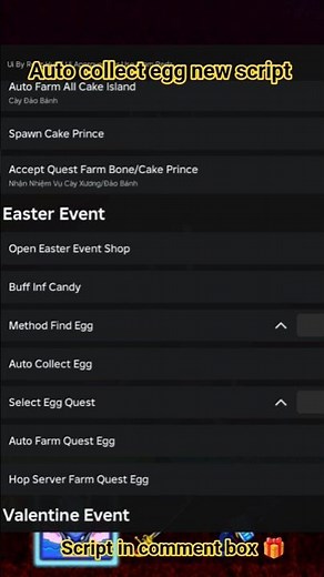 [🥚] Blox Fruits Script - No Key | Auto Collect All Eggs | Inf Candy Egg | PASTEBIN