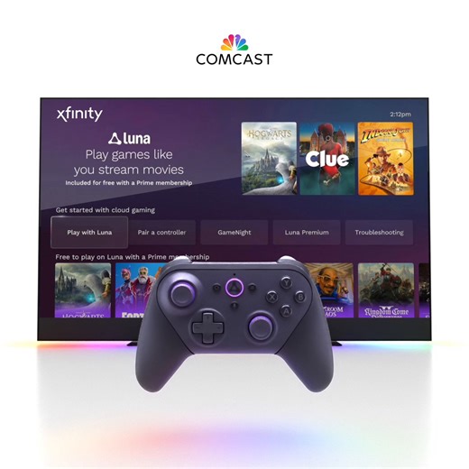 Comcast on Instagram: "Game on! 🎮 We're bringing the Amazon Luna cloud gaming platform to millions of Xfinity TV and streaming devices across the U.S. From Hogwarts Legacy to The Jackbox Party Pack 9, our network will ensure a seamless streaming experience for gamers."