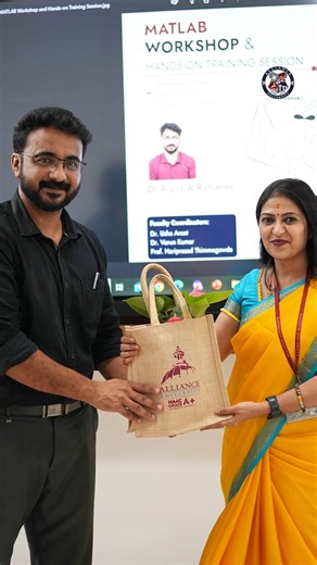 Alliance University on Instagram: "Empowering Educators with MATLAB! Faculty members at Alliance University participated in a hands-on MATLAB workshop led by Dr. Riyaz Rahiman, Senior Application Engineer at Coreel Technologies. The session covered a comprehensive range of topics from MATLAB basics and Onramp training to advanced tools, engineering mathematics applications, and MATLAB Grader. Participants gained valuable skills to integrate MATLAB into their teaching and research. This initiativ