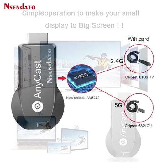 Anycast M100 2.4G/5G 4K Miracast Any Cast Wireless for DLNA
