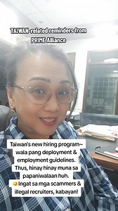 Guide- reminders for jobseekers, re:TAIWAN's new hiring program. Hinay hinay, kabayan~ wala pang guidelines! | Nora Braganza