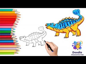How to Draw an Ankylosaurus Dinosaur and Coloring | Step-by-Step