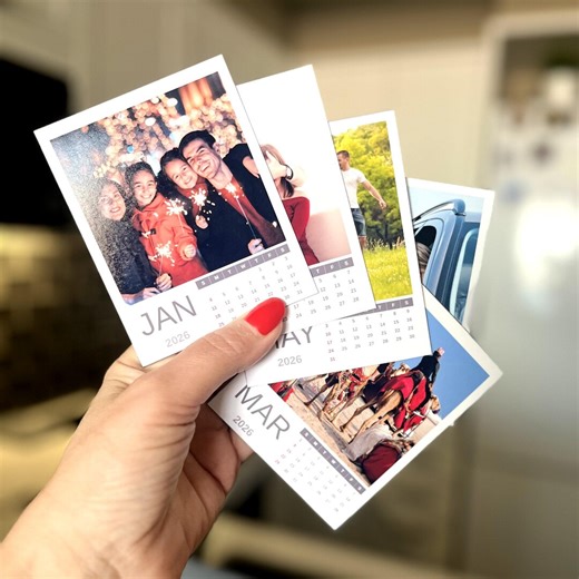 Magnetic 2026 Calendar Set | 12-month Fridge Calendar With Photos | Mini Photo Magnets for Home & Office Decor - Etsy