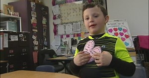 First grader buys Valentines candygrams for entire school