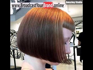 Blunt Chinlength Bob mit kurzen Pony Frisur